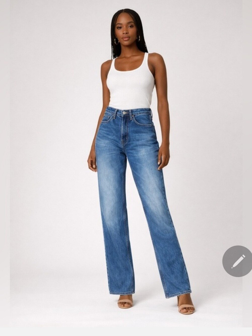 ZARA Vintage Flare Jeans High Rise Size 4 Tall Blue Denim